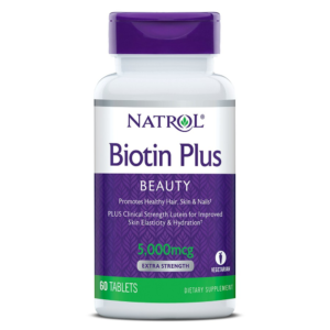 Viên uống dưỡng da tóc móng Natrol Biotin Plus Lutein 5000mcg