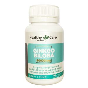 Viên uống Healthy Care Ginkgo Biloba 6000mg hỗ trợ tăng cường trí nhớ