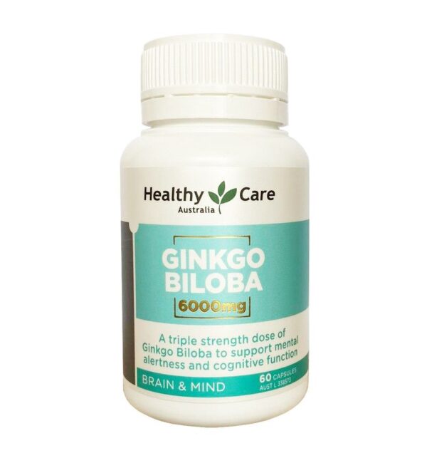 Viên uống Healthy Care Ginkgo Biloba 6000mg hỗ trợ tăng cường trí nhớ