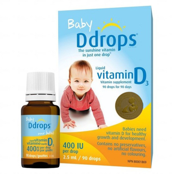 Baby Ddrops Vitamin D3 cho trẻ sơ sinh 90 giọt của Mỹ