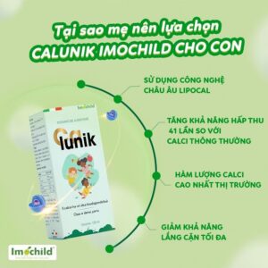 Calunik Imochild - Siro hỗ trợ bổ sung Canxi, Magie, Vitamin D3