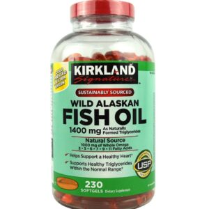 Dầu cá Kirkland Wild Alaskan Fish Oil 1400mg hỗ trợ tim mạch