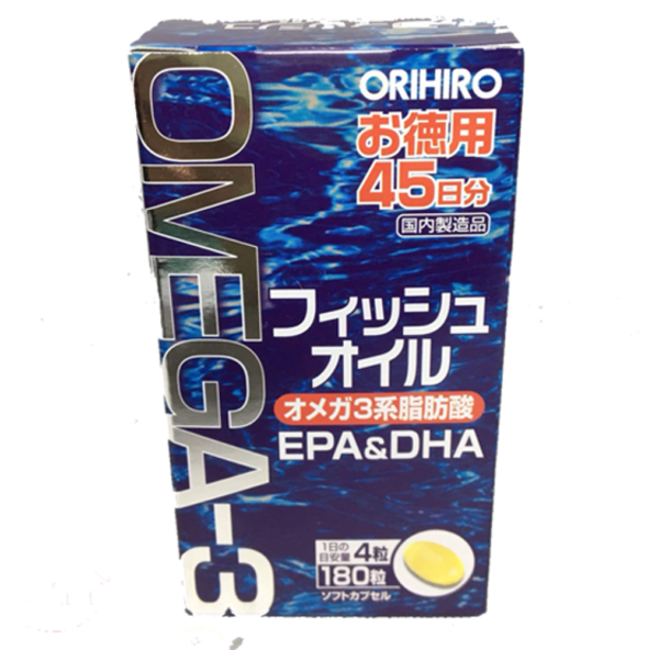 Dầu cá Omega 3 Orihiro 180 viên Nhật Bản