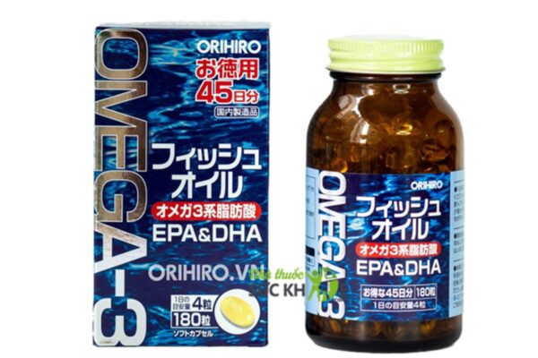 Dầu cá Omega 3 Orihiro 180 viên Nhật Bản