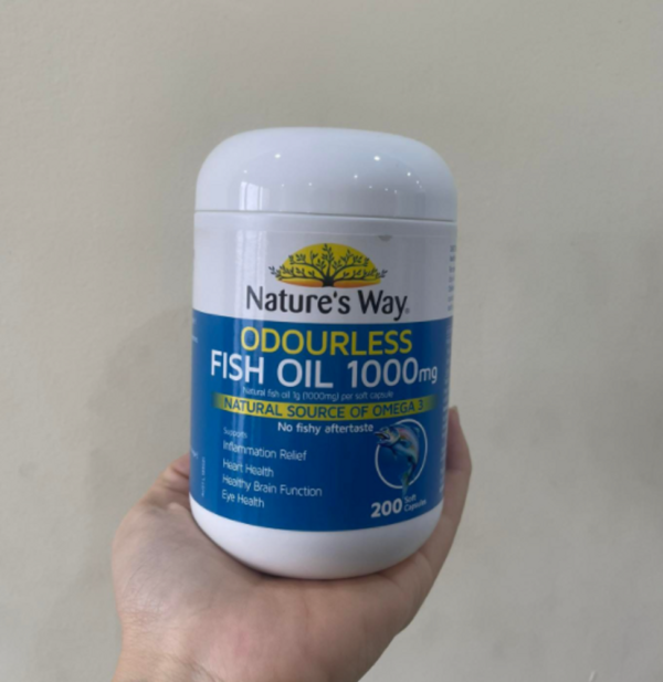 Dầu cá tự nhiên Nature's Way Odourless Fish Oil 1000mg