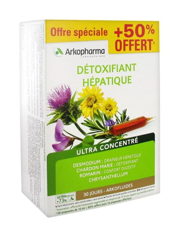 Dung dịch uống Arkopharma Détoxifiant Hépatique của Pháp