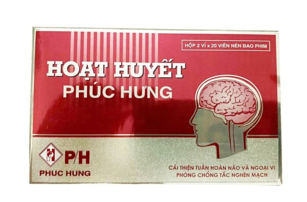 Hoạt huyết thông mạch Phúc Hưng 2 vỉ x 20 viên nén bao đường