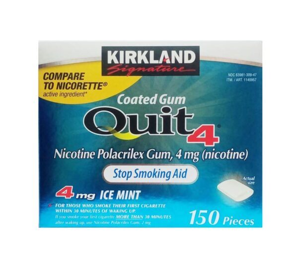 Kẹo cai thuốc lá Kirkland Gum Quit 4 chính hãng Mỹ