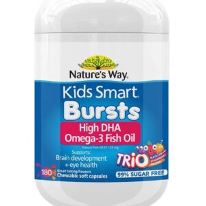 Viên nhai DHA cho bé Nature's Way Kids Smart  Bursts Omega 3 Trio High DHA