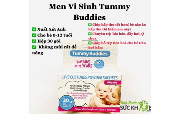 Men vi sinh Tummy Buddies của Anh cho trẻ từ sơ sinh