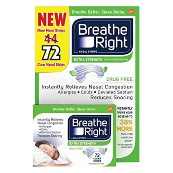 Miếng dán thông mũi giảm chứng ngủ ngáy Breathe Right