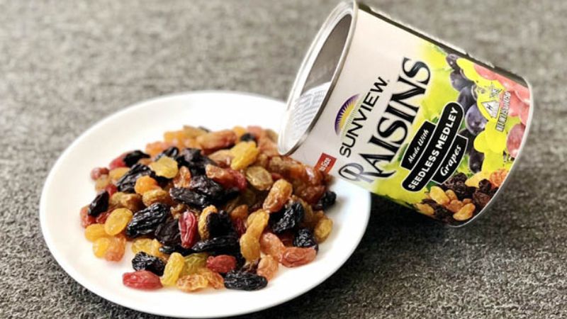 Nho Mỹ sấy khô thương hiệu Raisins nổi tiếng