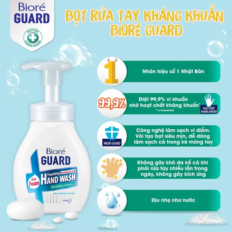 Vệ sinh tay hiệu quả mỗi ngày với Biore Guard 