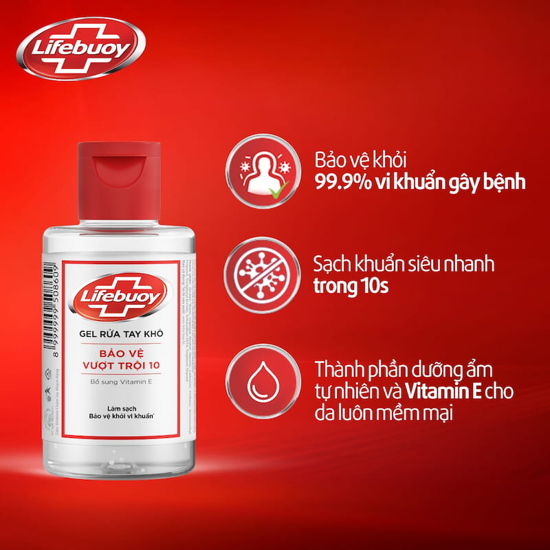 Gel rửa tay khô của Lifebuoy rất tiện dụng và giá rẻ