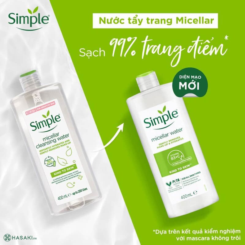 Nước tẩy trang Simple Micellar Cleansing Water