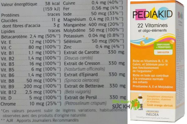 Pediakid 22 Vitamines Của Pháp Cho Trẻ Từ 6 Tháng Trở Lên