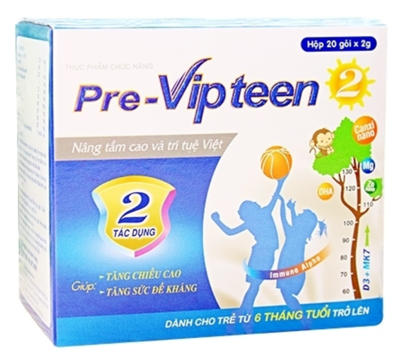 Pre Vipteen 2 hỗ trợ cải thiện chiều cao cho trẻ từ 6 tháng tuổi