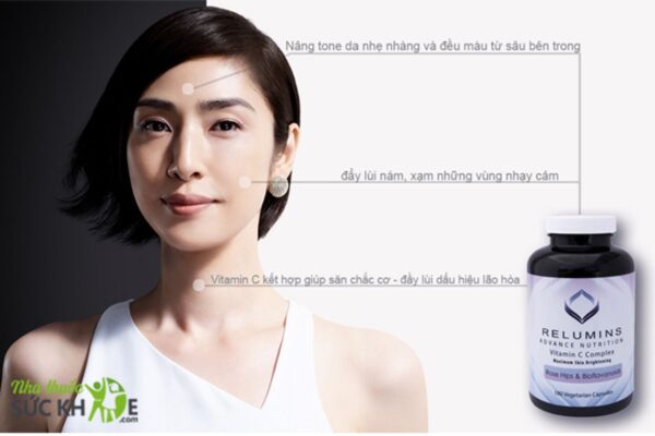 Relumins Vitamin C Complex - Viên Uống Hỗ Trợ Trắng Da Của Mỹ