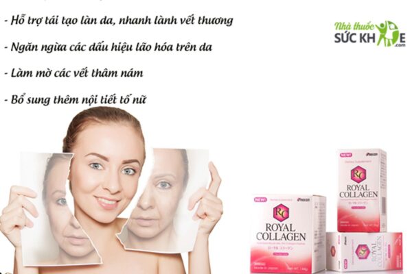 Royal Collagen của Nhật trị nám, tàn nhang, ngừa lão hóa 90v