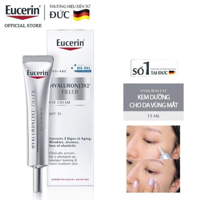 Sản phẩm kem dưỡng Eucerin Anti-Age Hyaluron Filler Eye Treatment