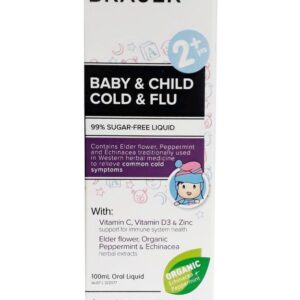 Siro cảm cúm Brauer Cold And Flu 100ml cho bé từ 2 - 12 tuổi