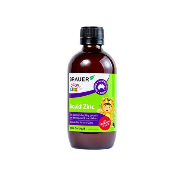 Siro hỗ trợ bổ sung kẽm cho bé Brauer Baby & Kids Liquid ZinC