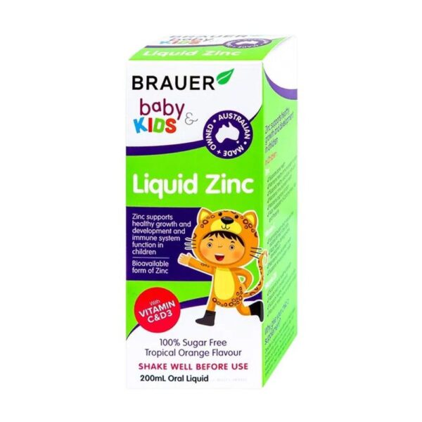 Siro hỗ trợ bổ sung kẽm cho bé Brauer Baby & Kids Liquid ZinC