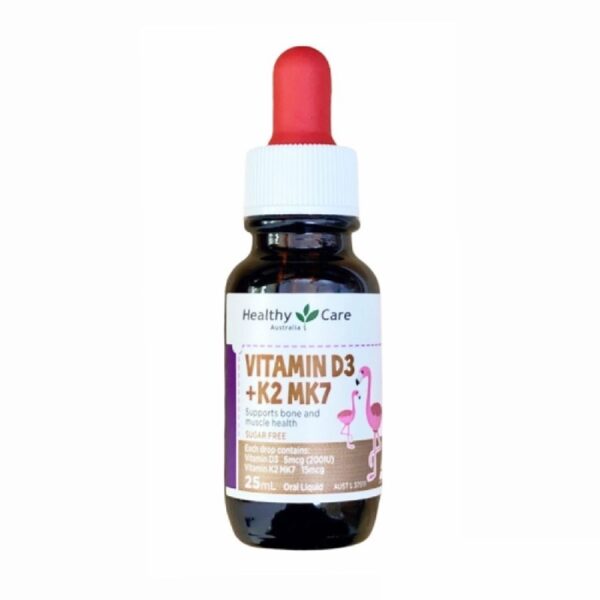 Siro vitamin D3 + K2 MK7 Healthy Care hỗ trợ tăng chiều cao cho bé