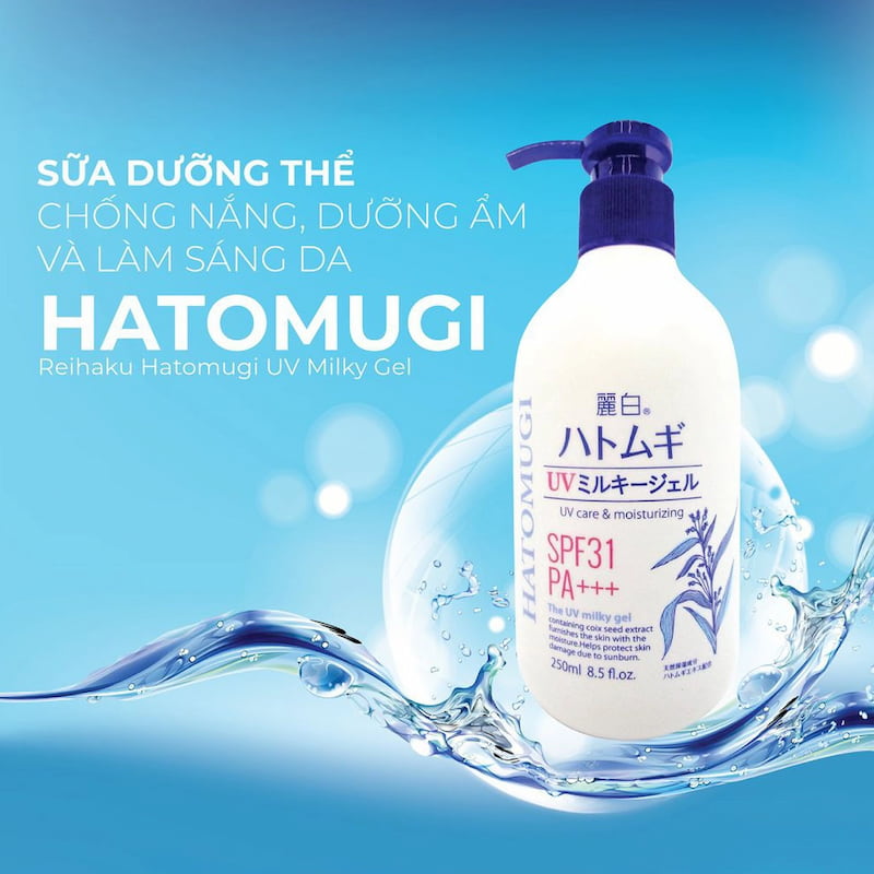 Hatomugi SPF31 PA+++ vừa có tác dụng dưỡng trắng vừa chống nắng