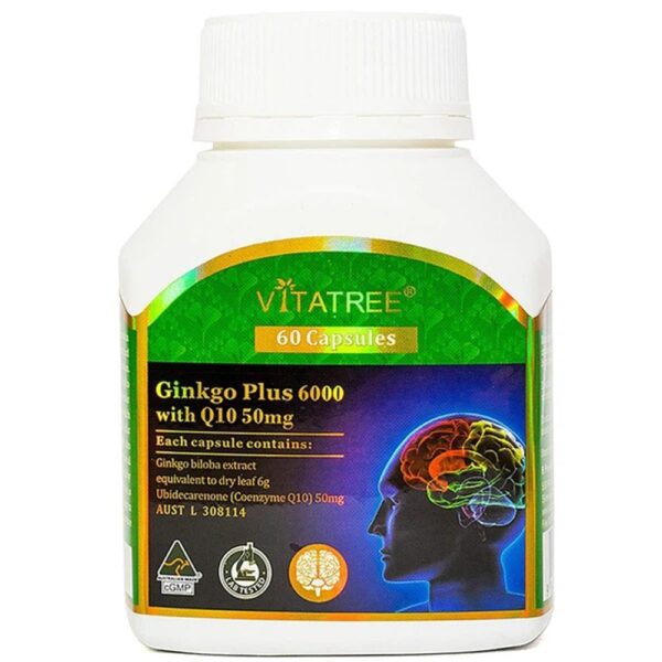 Viên bổ não Vitatree Ginkgo Plus 6000 With Q10 50mg