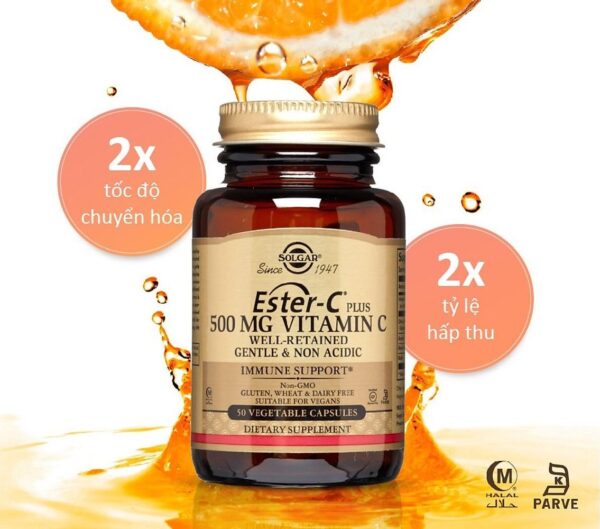 [Date T10/2023] Viên bổ sung vitamin C 500mg Solgar Ester-C Plus