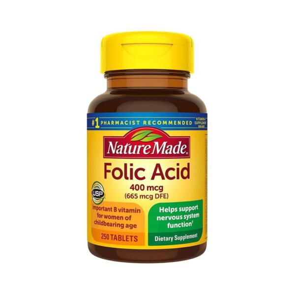 Viên Hỗ Trợ Bổ Sung Acid Folic 400mcg Nature Made 250 Viên