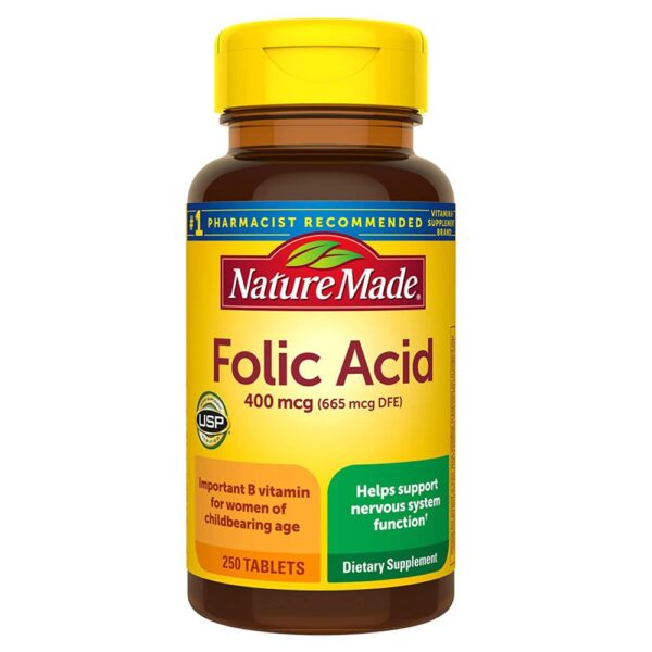 Viên Hỗ Trợ Bổ Sung Acid Folic 400mcg Nature Made 250 Viên