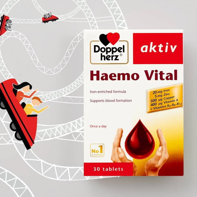 Uống Doppelherz Haemo Vital của Đức để bổ sung sắt