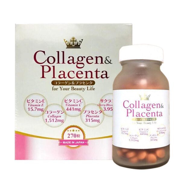 Viên uống Collagen Placenta 5 in 1 hỗ trợ dưỡng trắng, làm đẹp da