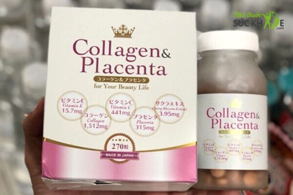 Viên uống Collagen Placenta 5 in 1 hỗ trợ dưỡng trắng, làm đẹp da