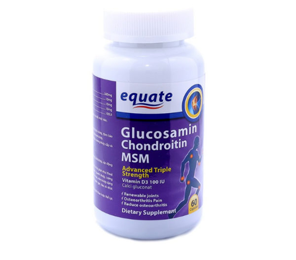 Viên uống Equate Glucosamin Chondroitin MSM 60 viên