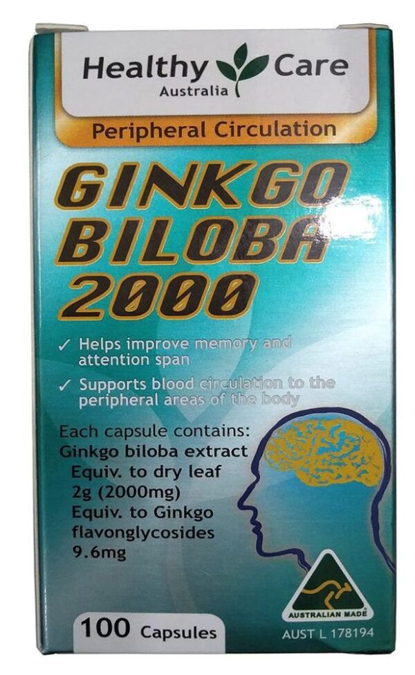 Viên uống Ginkgo Biloba 2000mg Healthy Care Úc