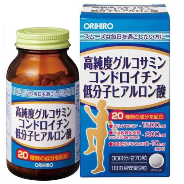 Viên uống Glucosamine Hyaluronic Acid Orihiro hỗ trợ xương khớp