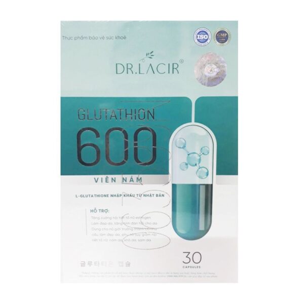 Viên uống Glutathione 600 Dr Lacir hỗ trợ trắng da mờ nám