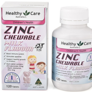 Viên uống Healthy Care ZinC Milk Flavour bổ sung kẽm cho bé