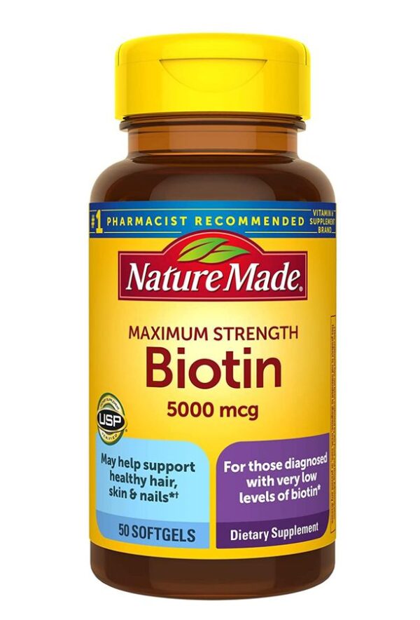 Viên uống mọc tóc Nature Made Biotin 5000mcg