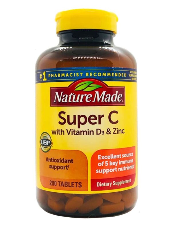 Viên uống Nature Made Super C With Vitamin D3 & Zinc