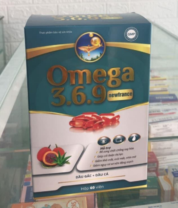 Viên uống Omega 3 6 9 Newfrance dầu gấc + dầu cá hộp 60 viên