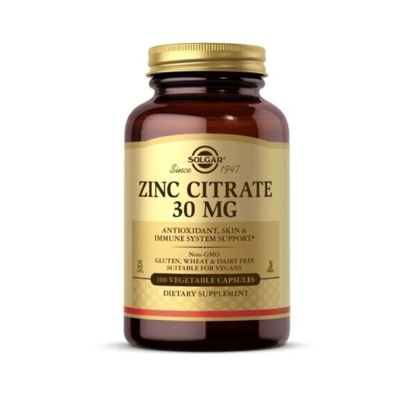 Viên uống Solgar Zinc Citrate 30Mg