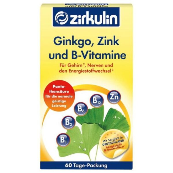 Viên uống Zirkulin Ginkgo Zink und B-Vitamine hỗ trợ não bộ