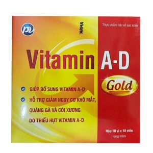 Vitamin A-D Gold Dược phẩm Phúc Vinh (1 vỉ x 10 viên)