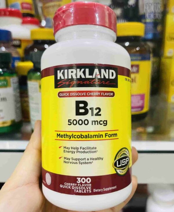 Vitamin B12 5000 mcg Kirkland 300 viên của Mỹ