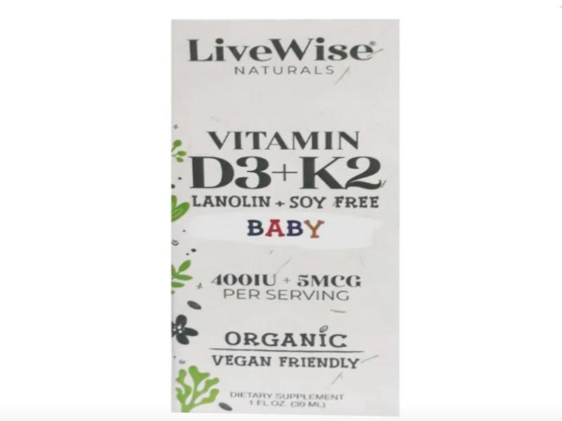 Vitamin cho trẻ D3, K2 thương hiệu Livewise Baby   