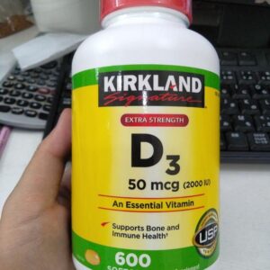 [Date T8/2024] Vitamin D3 2000IU Kirland Signature của Mỹ 600 viên